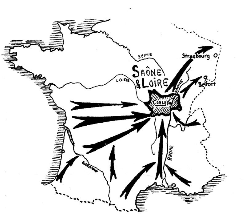 Carte Saone-et-Loire